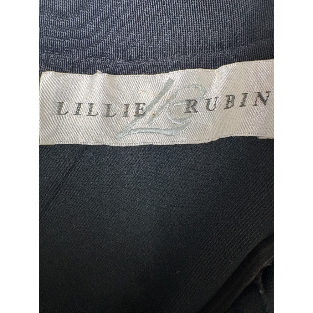 VTG 80s Lillie Rubin Black Stirrup Catsuit Rhinestone Halter Jumpsuit Bombshell - Picture 5 of 11